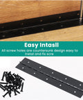 Workhorse Grade 2 Pack 12 Inch Black Heavy Duty Piano Hinge Continuous Stainless Steel Hardware For Gates Doors Shutters And Cabinetry, showing screw holes and installation detail.