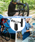 Collage of cyclists and mechanic using Bike Chain Repair Tool Set With Chain Breaker Splitter For Easy Quick Fix On The Go.