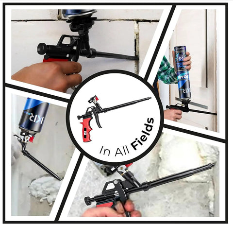 Expanding Foam Gun Kit With Two Metal Dispensing Guns And Nine Extenders For Caulking Filling And Sealing Homes For DIY Pros