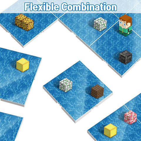 Magnetic Base Plate Set Four Blue 4x4 Plates For Minecraft Magnetic Blocks Build Play And Display Creations Totally Fun Base Plate Toys