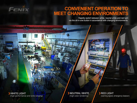 Demonstration of HM70R Headlamp With 1600 Lumen USB C Rechargeable White Beam Plus Red Light And High CRI Neutral LED