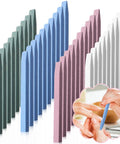 40 Piece Stone Nail File Pumice Stick Set For Fingernails And Cuticles Pro Grade Stone Buffing File Rock Tools For Home Salon Mani Pedi Toenail Care Portable Durable Nail Care Kit shown in green, blue, pink, and white.
