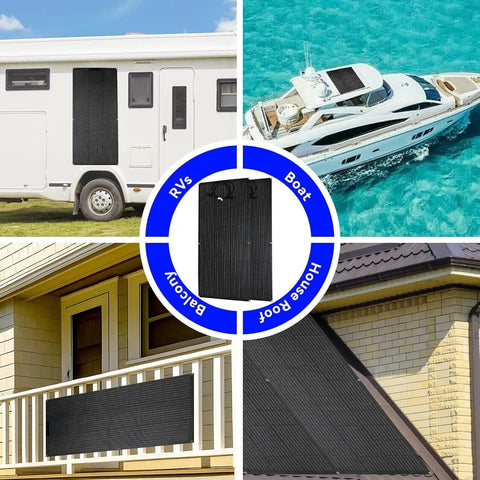 800W Flexible Solar Panel Kit For RV And Off Grid Power 2x400W Monocrystalline Panels With ETFE Surface on RV, boat, house