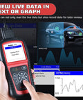 AL519 Enhanced OBD2 Scanner Car Diagnostic Tool With Check Engine Code Reader And CAN Scan Dope Upgrade From AL319 Works On 1996 And Newer US Vehicles showing live data display with graph and screen.