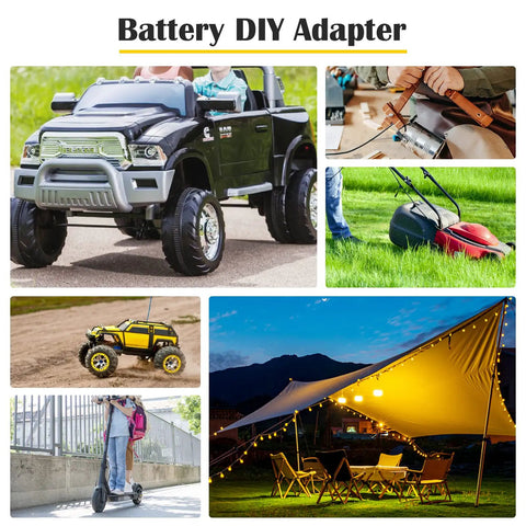 2 Pack Power Wheel Battery Adapter Kit For 20V RC Cars And Trucks With Fuses 12AWG Wire Terminals Easy Lock Connection in various uses