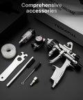 Straight Up Precision Two Component Hvlp Spray Gun One To One Mixing For Lab And Diy Work Compatible With Pressurized Paint Cans and accessories.