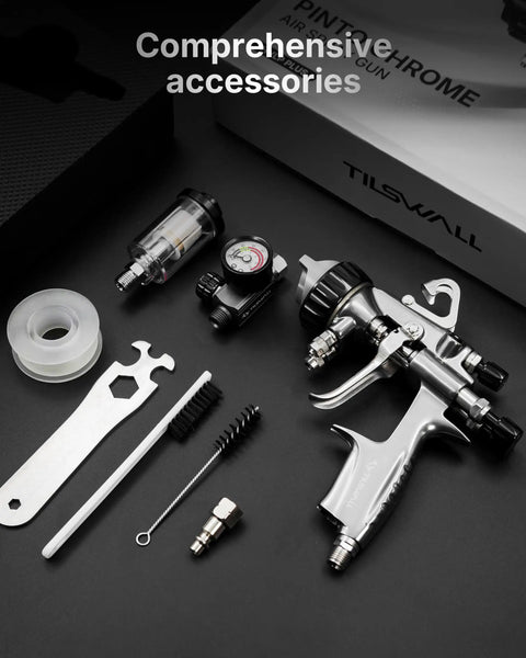 Straight Up Precision Two Component Hvlp Spray Gun One To One Mixing For Lab And Diy Work Compatible With Pressurized Paint Cans and accessories.