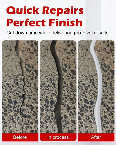 Before and after images showing crack repairs using Heavy Duty Diamond Crack Chaser Blade For Concrete Repair Work.