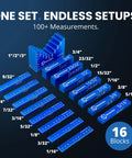 Pro Grade Aluminum Setup Blocks For Woodworking Speed Up Your Setup With Height Gauge Blocks, Easy Block, 16 Block Kit