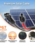 10AWG Solar Extension Cable Kit With Red And Black Pairs And Dual Connectors For Solar Panels Tin Coated Copper Wire Outdoor