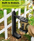 Installation of Heavy Duty Fence Post Repair Kit With Steel Post Anchor For Leaning Or Broken Posts No Dig No Hammer Install DIY Friendly