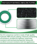 AC Compressor Seal Washers Kit 160 Piece Assortment With 6 Sizes NBR and zinc plating materials description