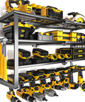 4 Layer Power Tool Organizer Wall Mount With Charging Station 32 Inch Cordless Drill Rack Battery Tools Holder Shelf