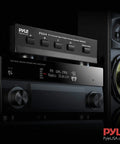 Four Zone Speaker Switch Box For Multi Channel Stereo System A B C D Selector Hub with audio receiver and speakers