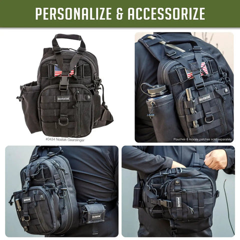 Straight Up Rugged Tactical Sling Bag Crafted For Real Life Hustles And Weekend Ventures Legit Heavy Duty Nylon Build side view with pockets