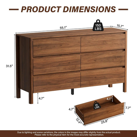 Totally Clutch Modern Dresser For Bedroom Featuring Spacious Walnut Drawers And Sleek Contemporary Design That Honestly Serves As A Big Time Room Upgrade with dimensions.