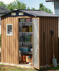 6X4Ft Garden Storage Shed With Lockable Door Steel Tool Shed With Clear Window Anti Corrosion Metal Shed for backyard patio lawn