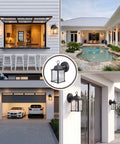 Built Tough E26 Outdoor Porch Light For Home Exterior Wall Matte Black Die Cast Aluminum And Clear Glass Wall Lantern near pool and garage.
