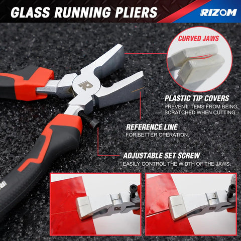Heavy Hitter Glass Cutting Tool Kit With Universal Heads For Stained Glass And Craft Projects No Sweat Running Pliers curved jaws with plastic tip covers