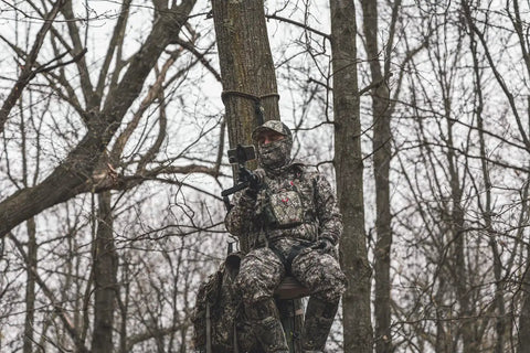 Camera Mounting Arm For Filming Hunts With Video Head No Fuss Lightweight Aluminum Build Beginner Arm For Small Cameras And Cell Phones Durable And Easy To Use Wide Range Of Motion For Smooth Shots mounted on tree with phone