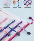 Must Have 18 Pack Mesh Pouches In 8 Sizes And Nine Colors Waterproof Zipper Bags with smooth zippers and transparent design