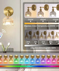 Vintage Battery Operated Wall Sconces Set Of 2 Rechargeable Wireless Light Fixtures Featuring Slick 5000Mah Power Bank color temperature options 3000K-6000K.