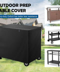 Outdoor Dining Cart Cover With Split Zipper, Waterproof 40 By 24 By 32 Inches, covering movable carts and prep tables