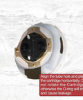 Shower Valve Replacement Kit With Mixer Cap And Pressure Balancing Cartridge For Half Inch Shower Valve Kohler Rite Temp Compatible Replaces GP500520 And GP77759 Includes Cartridge And Cap Two Sets showing cartridge installation.