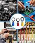 14 Size Insulated Ring Terminal Kit With Stud Sizes One Quarter And Five Sixteenths, Copper Tin Plated Eyelet Terminals for wiring