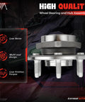 Front And Rear Wheel Hub Bearing Assembly With ABS 6 Lugs Gearhead Approved Direct Fit Replacement product image