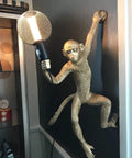Modern Resin Monkey Wall Lamp With Hemp Rope Accent Vintage Vibe Monkey Pendant Light For Home Decor climbing wall
