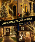 200 LED String Lights 66 Ft Connectable Warm White Cozy Glow Christmas Fairy Lights Indoor Outdoor Plug In for festive scenes