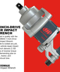 Front view of 1 Inch Air Impact Wrench With D Handle 2100 Ft Lbs Max Torque Heavy Duty Pneumatic Tool For Trucks Buses And Semis Quick Tire Breaker
