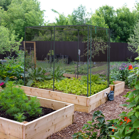 Garden Crop Cage For Plants With Zippered Door, Heavy Duty Wind Resistant Plant Protection Tent For Outdoor Gardens, 6.6 Ft By 3.9 Ft By 5.3 Ft Raised Bed Cover, Easy Setup Frame Keeps Pests And Weather At Bay