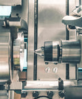 MT2 Live Center for CNC Lathe installed on machine, Morse Taper Precision Medium Duty Rotary Knurling Live Center visible