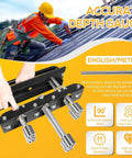 Three Station Edge Roller Bead Bender for Sheet Metal 0 to 90 Degree Bends with accurate depth gauge, pro-grade tool in use