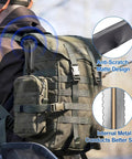 Dual Band VHF UHF 136 520 MHz Foldable CS Tactical Ham Radio Antenna 18.5 Inch SMA Female attached to a backpack