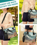 Desert Landscape Cloud Large Cooler Bag With Leakproof Insulated Lunch Tote For Women Portable Soft Cooler shown in outdoor settings