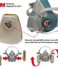 Respirator Cartridge 6006 Pro Grade For Organic Vapors And Acid Gases Ammonia Methylamine Or Formaldehyde One Pair with bayonet connection