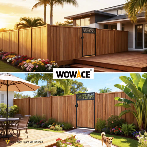 4x6 Ft Fence Gate Frame Kit In 201 Stainless Steel, Heavy Duty Anti Sag Reinforcement Hardware For Backyard Garden Gates, Left Or Right Mount, All Weather Powder Coated, No Wood Planks Included