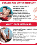 First Aid Fanny Pack With Whistle, Water Resistant Hip Pack With Three Zippered Compartments For Beach And Pool usage diagram