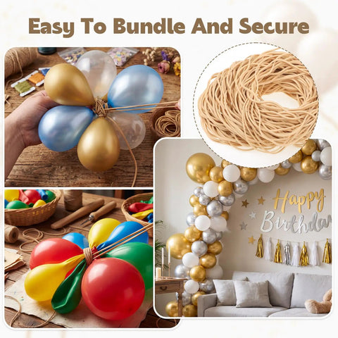 Bulk 280 Piece Large Elastic Rubber Bands 7 Inch Set for Office and Home Use tying balloons and party decor.