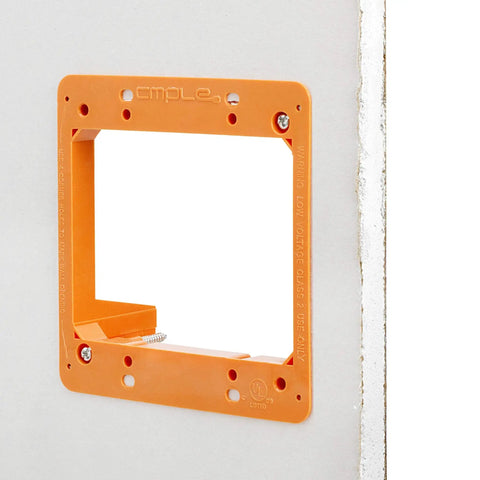 Low Voltage Dual Gang Mounting Bracket For Drywall Backless Old Work Wall Plate, 2-Gang, PVC, plug-and-play installation