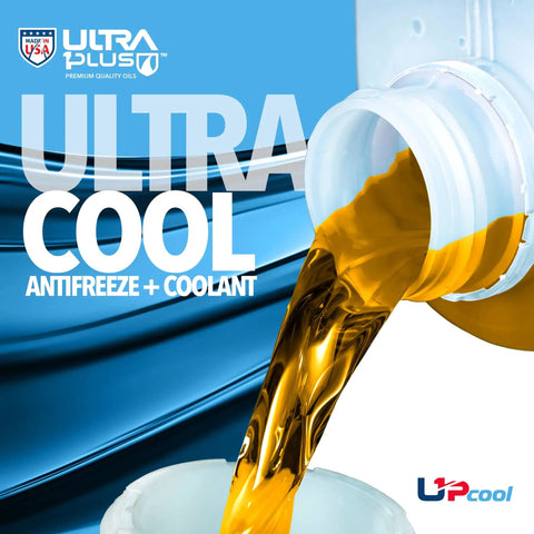 Gold Iat Antifreeze Coolant 50 50 Pre Mixed Yellow Bulk 55 Gallon Drum pouring into a container.