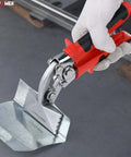 3 Inch Offset Sheet Metal Bender Hand Seamer used to bend metal sheet in a workshop setting with precision jaws and ergonomic handle.
