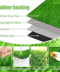Two Pack 30X20 Inch Dog Potty Grass Training Turf Mats With Drainage Holes showing rubber backing and artificial grass layers