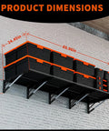 Beefy Heavy Duty Foldable Garage Shelves Wall Mounted Rack System With Removable Edge Barriers, Adjustable Corner Setup