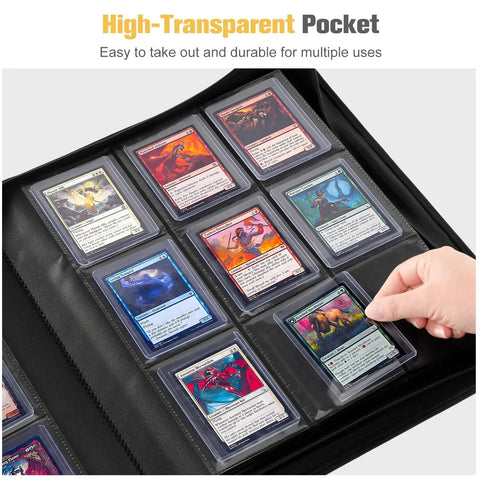 Top Loader Binder For Trading Cards And Sports Cards, Holds 324 Toploaders, 9 Pocket Pages, Waterproof PU Leather With Non PVC Pockets