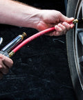 Straight Air Chuck Tire Inflator With Built In Gauge And 12 Inch Hose For 10 To 90 PSI Push On Chuck used on car tire