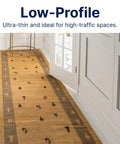 Nature's Grip Stays Put Non Slip Rug Pad 2x6 Feet 1/16 Inch Thick Rubber and Jute Eco Friendly Underlayment, low-profile view in hallway